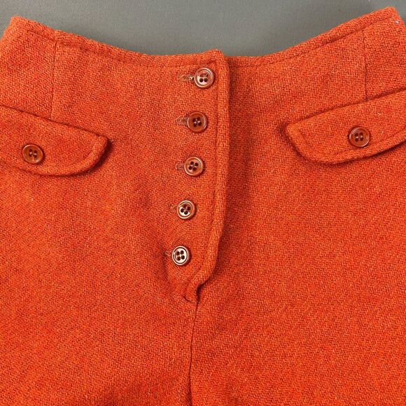Vintage Bobbie Brooks Wool Hotpants Skirt Burnt Orange Wool Size Small - Picture 3 of 16